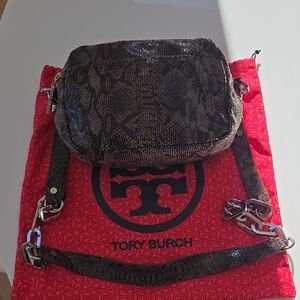Tory Burch Black Snake Pattern Crossbody Bag